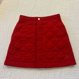 Burberry Quilted Mini Skirt in Vibrant Red